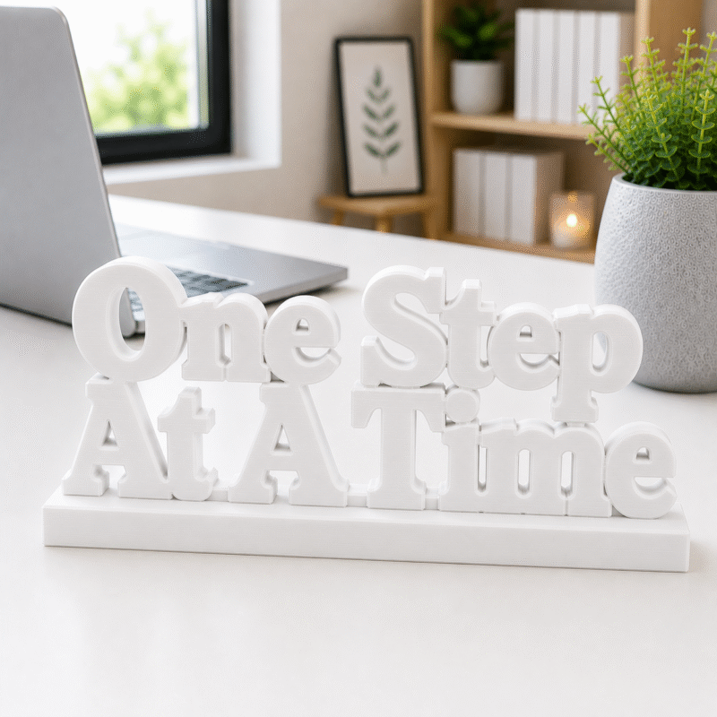 One Step At A Time 3D Printed Desk Decor | Motivational Gift