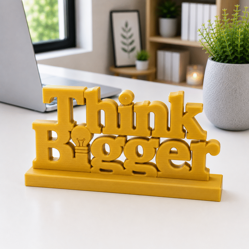 Think Bigger 3D Printed Desk Decor | Motivational Office Gift
