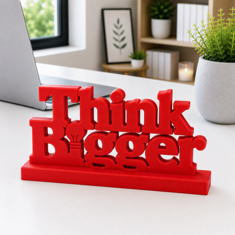 Think Bigger 3D Printed Desk Decor | Motivational Office Gift