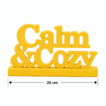 3D Printed Calm & Cozy Desk Sign - Pink Wellness Office Decor