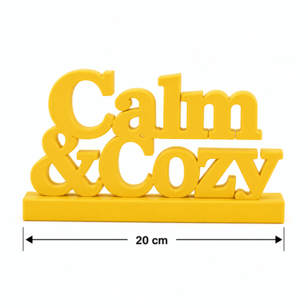 3D Printed Calm & Cozy Desk Sign - Pink Wellness Office Decor
