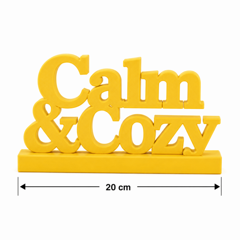 3D Printed Calm & Cozy Desk Sign - Pink Wellness Office Decor