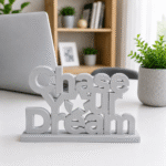 3D Printed Chase Your Dream Desk Sign - Red Motivational Office Gift
