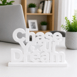 3D Printed Chase Your Dream Desk Sign - Red Motivational Office Gift