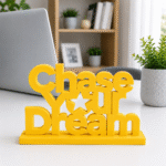 3D Printed Chase Your Dream Desk Sign - Red Motivational Office Gift