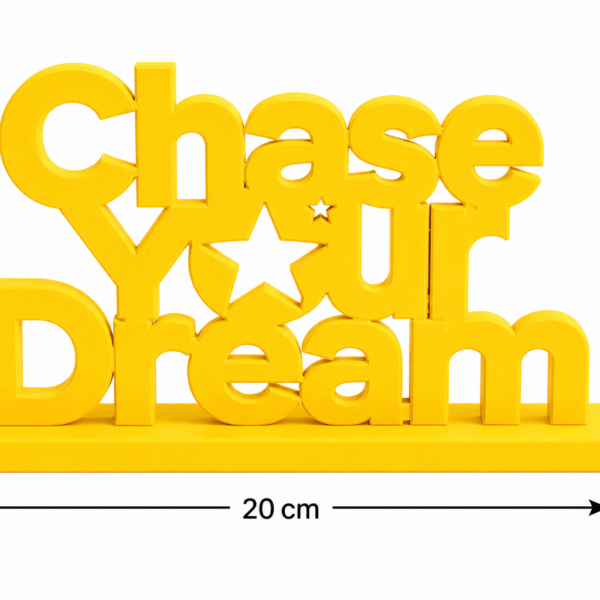 3D Printed Chase Your Dream Desk Sign - Red Motivational Office Gift