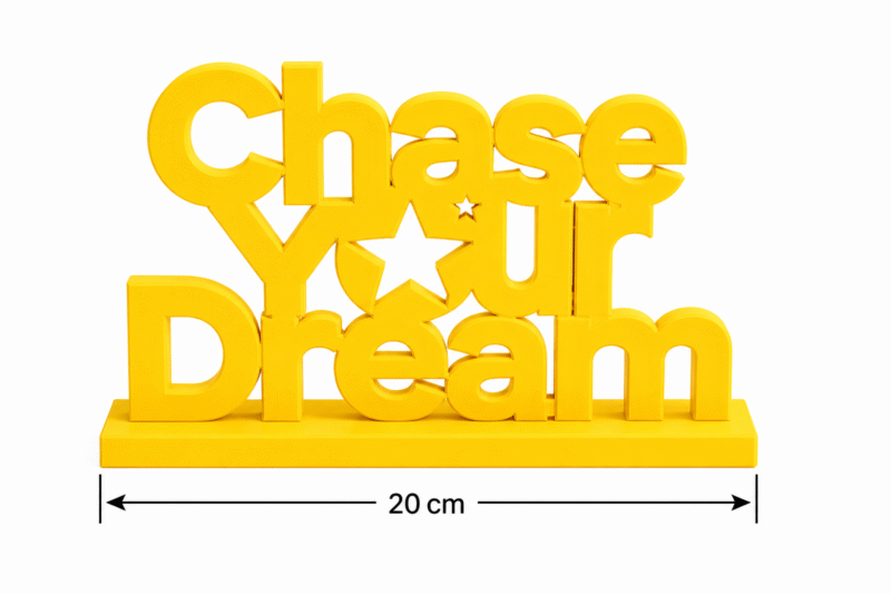 3D Printed Chase Your Dream Desk Sign - Red Motivational Office Gift