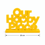 3D Printed Our Happy Place Desk Sign - Positive Office Culture Gift