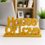 3D Printed House Of Love Desk Sign - Pink Motivational Home Decor
