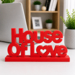 3D Printed House Of Love Desk Sign - Pink Motivational Home Decor