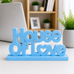 3D Printed House Of Love Desk Sign - Pink Motivational Home Decor