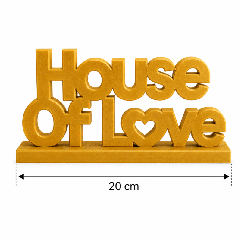 3D Printed House Of Love Desk Sign - Pink Motivational Home Decor