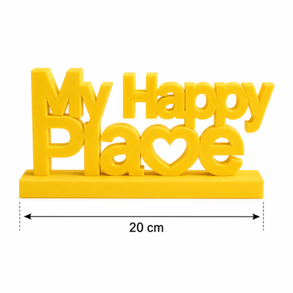 3D Printed My Happy Place Desk Sign - Red Personal Workspace Decor