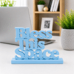 3D Printed Bless This Space Desk Sign - Pink Positive Energy Decor