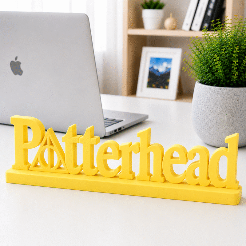 3D Printed Potterhead Desk Sign - Sky Blue Geeky Office Decor