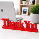 3D Printed Thank You Desk Sign - Pink Modern Appreciation Gift