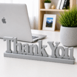 3D Printed Thank You Desk Sign - Pink Modern Appreciation Gift