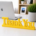 3D Printed Thank You Desk Sign - Pink Modern Appreciation Gift