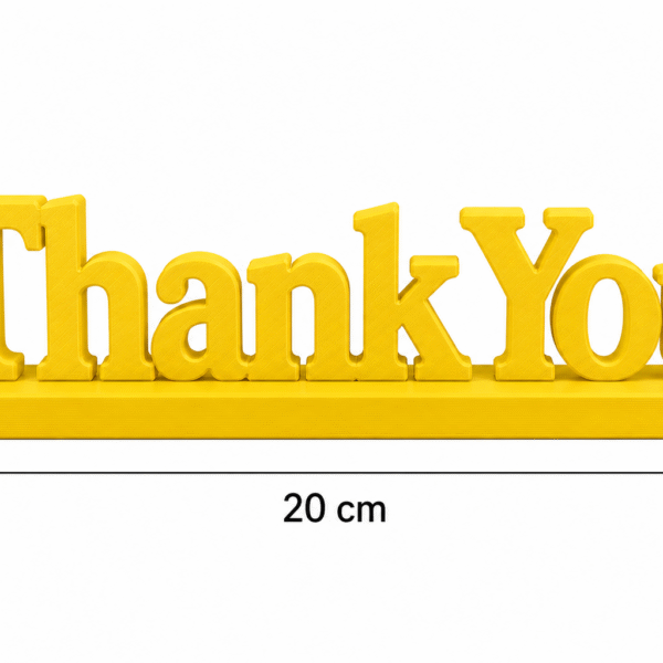 3D Printed Thank You Desk Sign - Pink Modern Appreciation Gift