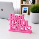 3D Printed Best Team Ever Desk Sign - Yellow Corporate Recognition Gift