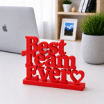 3D Printed Best Team Ever Desk Sign - Yellow Corporate Recognition Gift