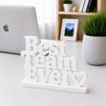 3D Printed Best Team Ever Desk Sign - Yellow Corporate Recognition Gift