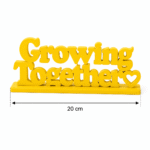 3D Printed Growing Together Desk Sign - White Minimalist Office Decor