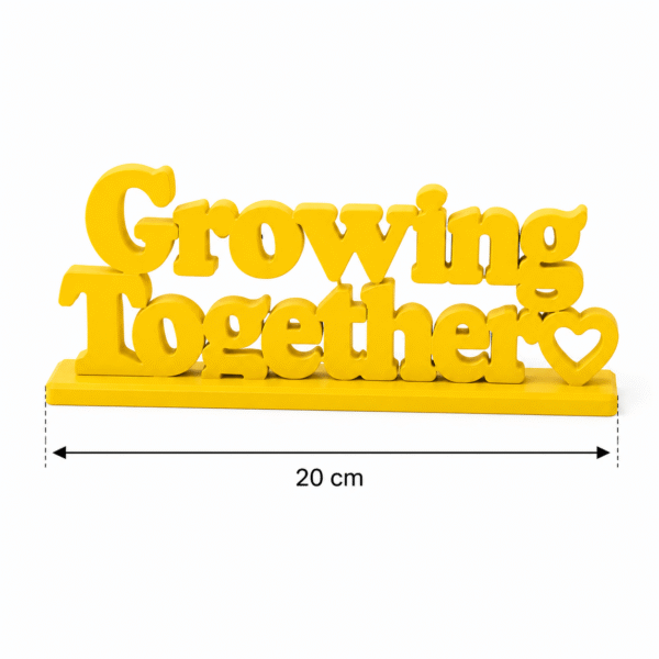 3D Printed Growing Together Desk Sign - White Minimalist Office Decor