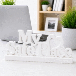3D Printed My Safe Place Desk Sign - Yellow Personal Sanctuary Decor