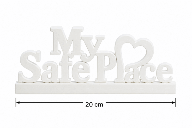 measuarement with arrows showing width is 20 cm background is white create the image
