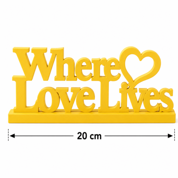 3D Printed Where Love Lives Desk Sign - Grey Minimalist Office Gift
