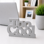 3D Printed Too Cool Desk Sign - Sky Blue Modern Office Decor