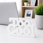 3D Printed Too Cool Desk Sign - Sky Blue Modern Office Decor