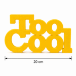 3D Printed Too Cool Desk Sign - Sky Blue Modern Office Decor