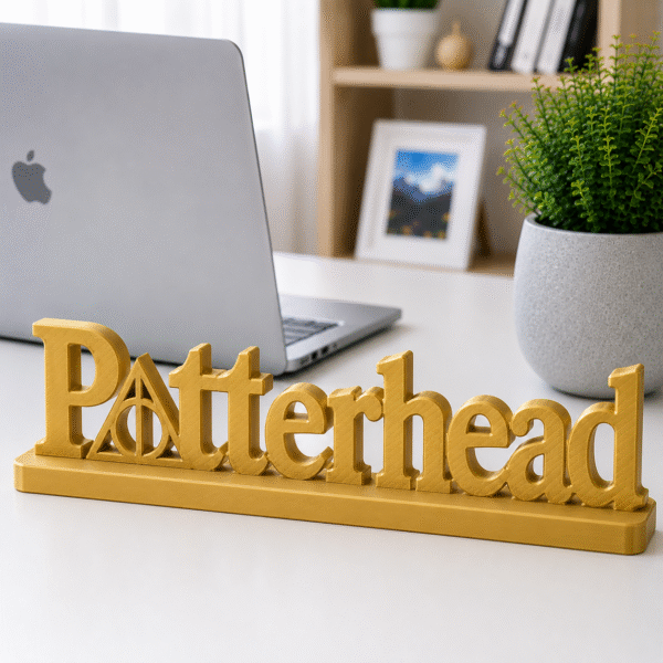 3D Printed Potterhead Desk Sign - Sky Blue Geeky Office Decor