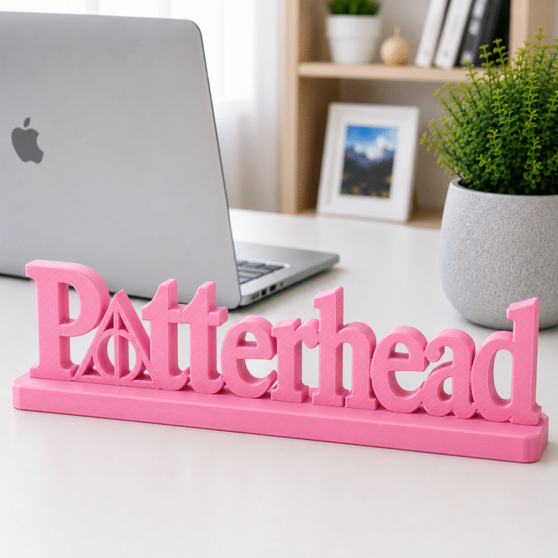 3D Printed Potterhead Desk Sign - Sky Blue Geeky Office Decor