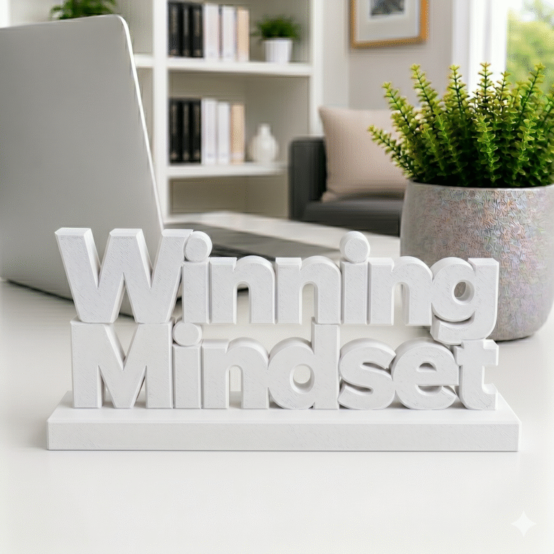 Winning Mindset 3D Printed Desk Sign | Ultimate Corporate & IT Gift