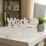Work To Win 3D Printed Desk Sign | Premium Corporate & Team Gift