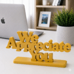 3D Printed We Appreciate You Desk Sign - Sky Blue Employee Gift