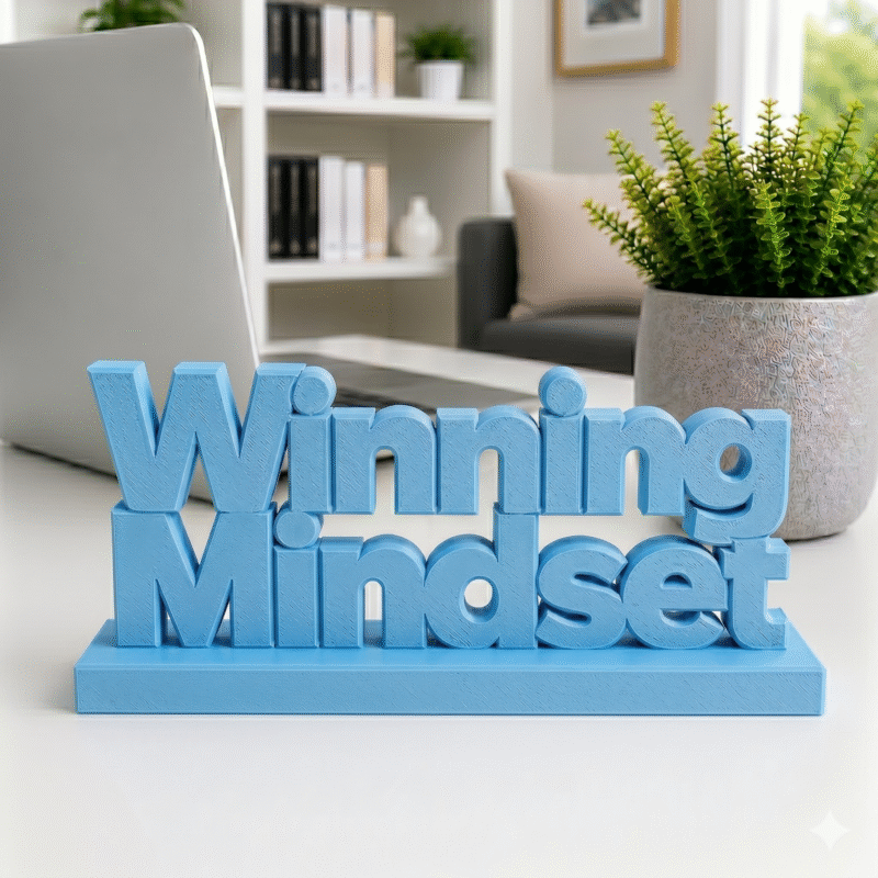 3D Printed Winning Mindset Desk Decor, Motivational Office Table Sign for IT Professionals, Corporate Team Gifting, Employee Recognition & Entrepreneur Success Gift - Image 5