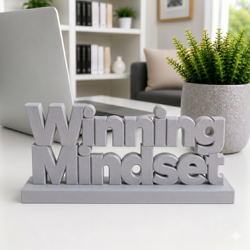 Winning Mindset 3D Printed Desk Sign | Ultimate Corporate & IT Gift
