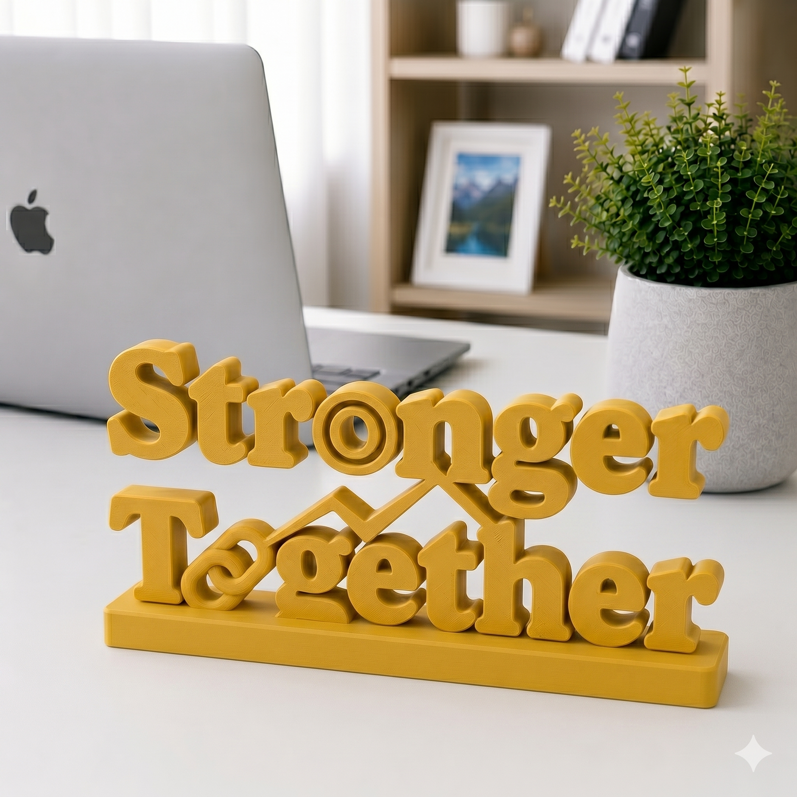3D Printed Stronger Together Desk Sign - Minimalist Team Gift 3D Printed Stronger Together Desk Sign - Minimalist Team Gift