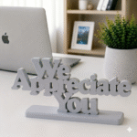 3D Printed We Appreciate You Desk Sign - Sky Blue Employee Gift