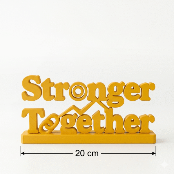 3D Printed Stronger Together Desk Sign - Minimalist Team Gift