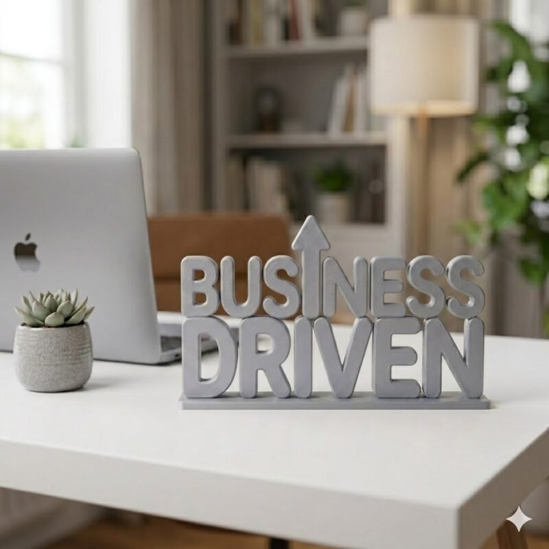Business Driven 3D Printed Desk Sign for Office & Corporate Desk Decor - Image 3