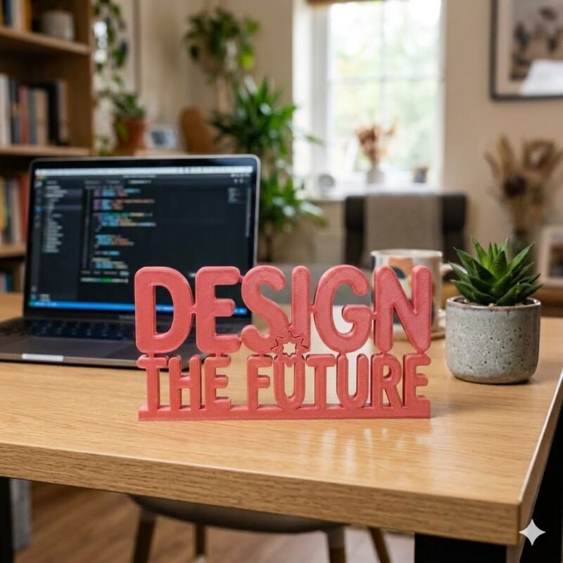Design The Future 3D Printed Desk Sign for Office & Workspace Decor - Image 4