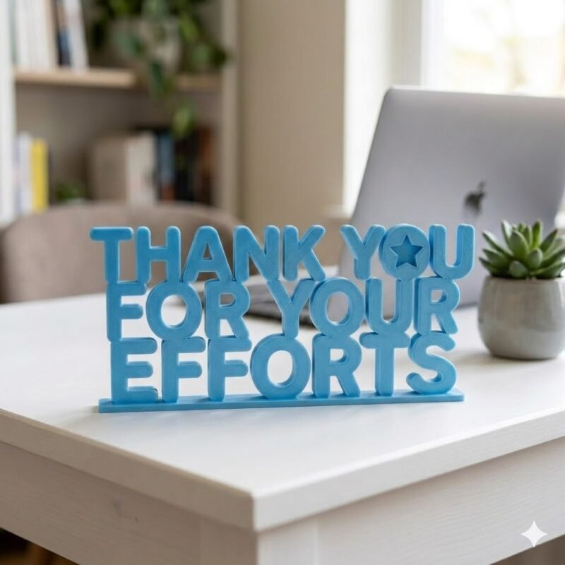 Thank You For Your Efforts 3D Printed Corporate Appreciation Desk Sign Gift - Image 7