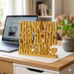 Thank You For Being Awesome 3D Printed Desk Sign for Employee Appreciation & Office Decor