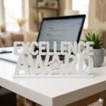Excellence Award 3D Printed Desk Sign for Employee Recognition & Corporate Office Gifts - Image 6