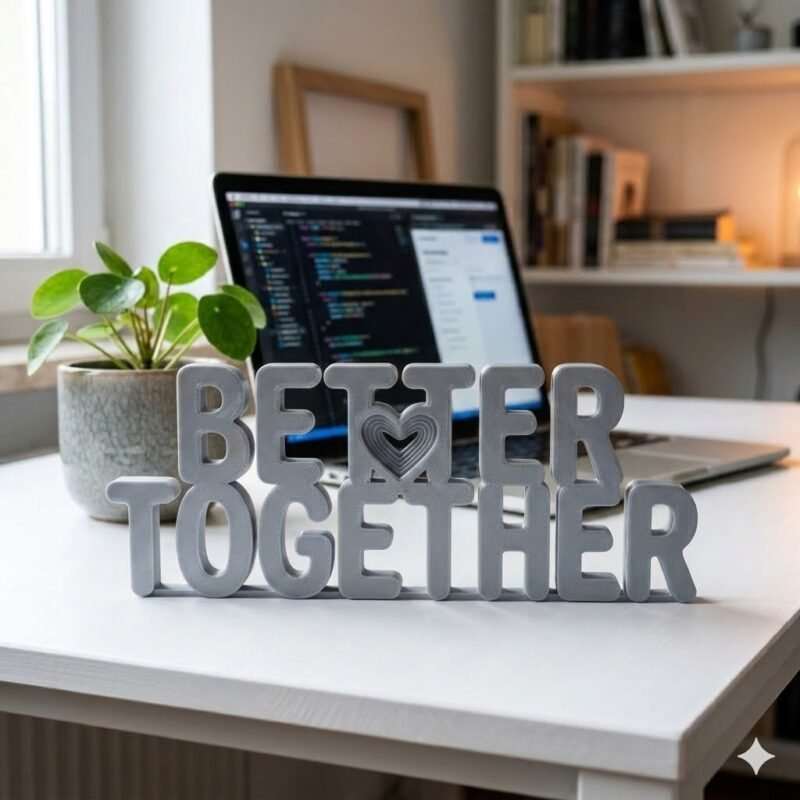 Better Together 3D Printed Desk Sign for Office & Corporate Gifts - Image 6